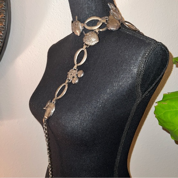 ESCADA Women’s Vintage Apple, Strawberry, Pear, Cherries Brushed Metal Belt - Picture 8 of 16